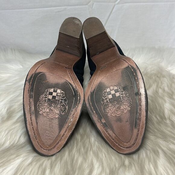 Vince Cameo Francia Black Suede Stacked Heel Booties Sz 6 - Picture 7 of 7